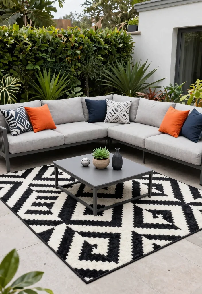 10 Best Rugs for Patio Decor That Wont Fade in the Sun 4. Chic Geometric Patterns 0