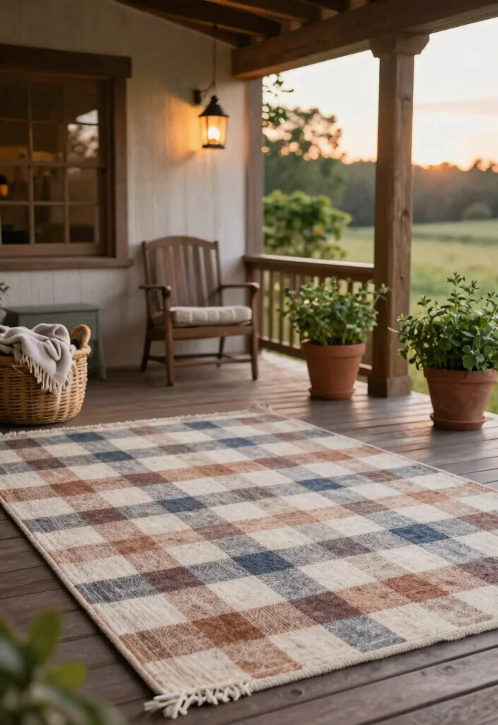 10 Best Rugs for Patio Decor That Wont Fade in the Sun 6. Farmhouse Charm 0