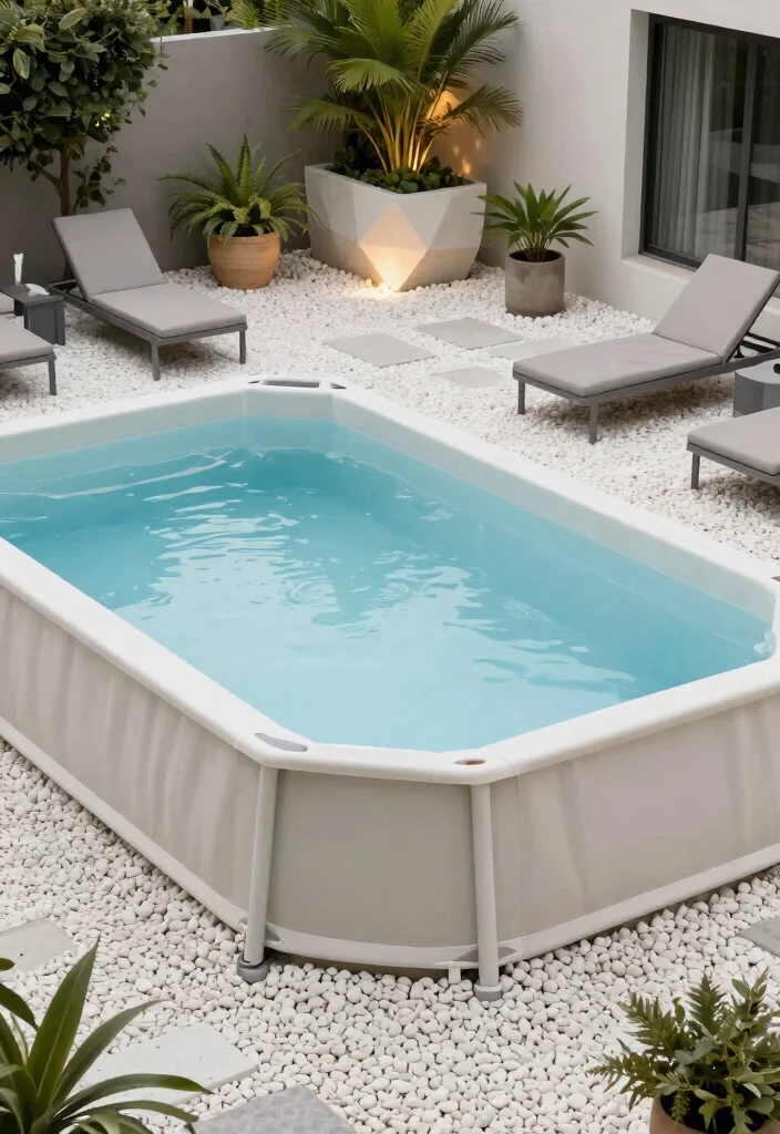 10 Luxury Above Ground Fiberglass Pool Ideas You Will Love 1. Modern Minimalist Elegance 0