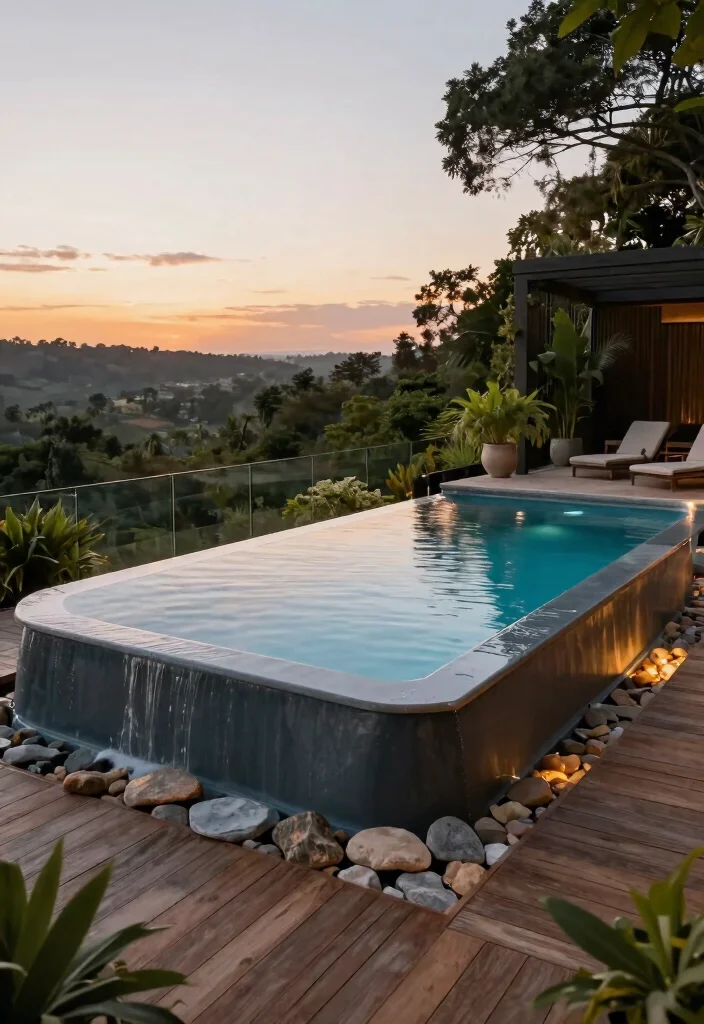 10 Luxury Above Ground Fiberglass Pool Ideas You Will Love 4. Elegant Infinity Edge 0