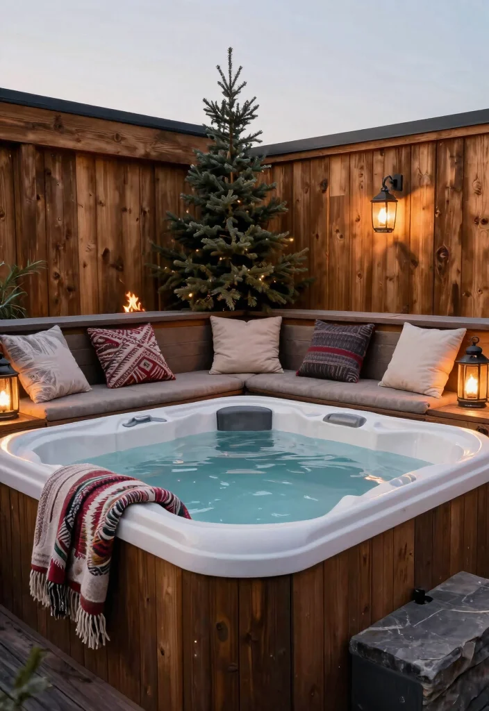 10 Luxury Roof Top Hot Tub Designs You Must See 10. Cozy Cabin Vibes 0