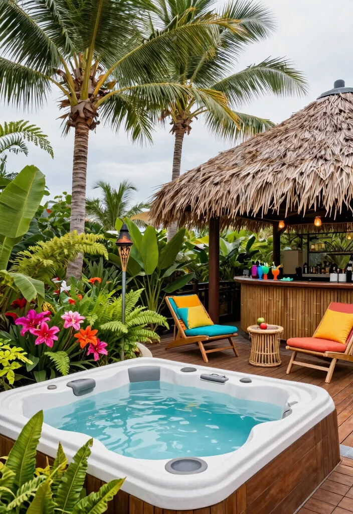 10 Luxury Roof Top Hot Tub Designs You Must See 5. Tropical Paradise 0
