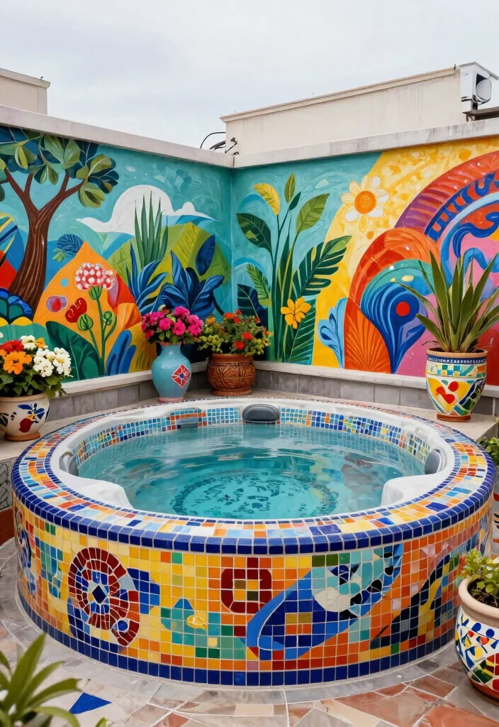 10 Luxury Roof Top Hot Tub Designs You Must See 9. Artistic Expression 0