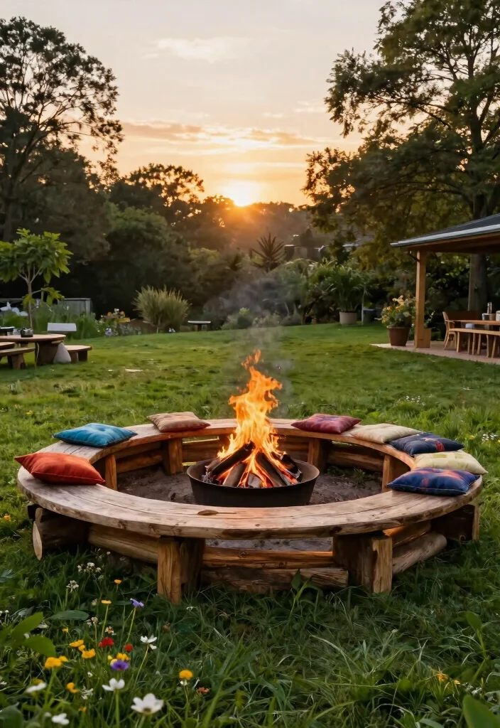 11 Authentic Boma Fire Pit Ideas for African Safari Vibes 2. Wooden Boma Fire Ring 0
