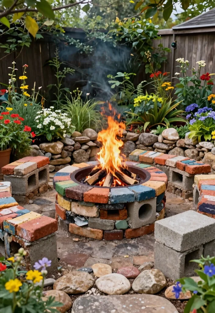 11 Authentic Boma Fire Pit Ideas for African Safari Vibes 7. Fire Pit with Recycled Materials 0