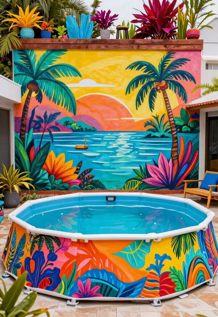 11 Beautiful Above Ground Pool Wall Ideas Wood and Metal 11. Unique Artistic Designs 0