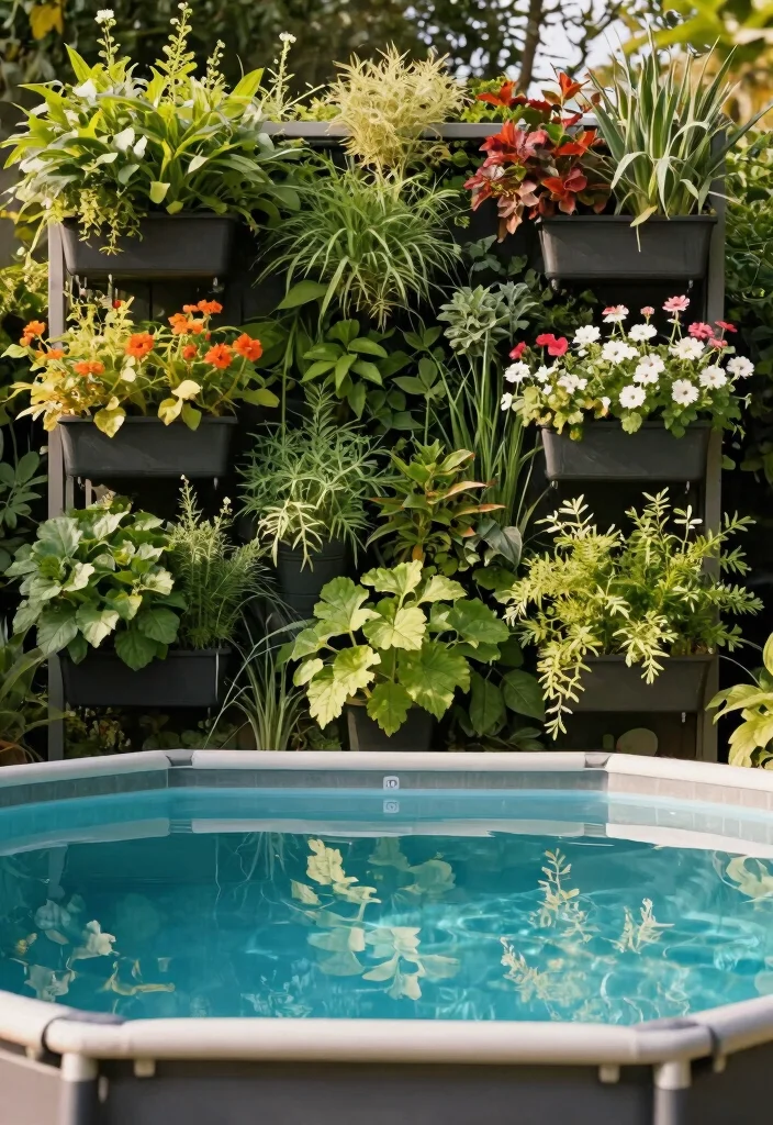 11 Beautiful Above Ground Pool Wall Ideas Wood and Metal 5. Vertical Garden Walls 0
