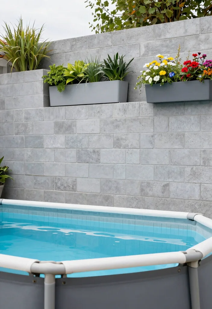 11 Beautiful Above Ground Pool Wall Ideas Wood and Metal 8. Modern Cinder Block Walls 0