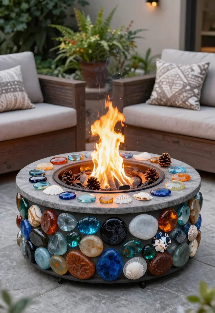 11 Beautiful Fire Pit Glass Stones Ideas Modern Glow 11. Customizable Fire Pit Features 0