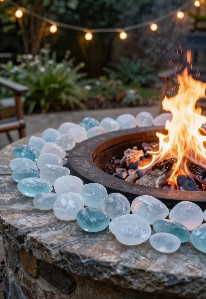 11 Beautiful Fire Pit Glass Stones Ideas Modern Glow 2. Frosted Glass Gemstones 0