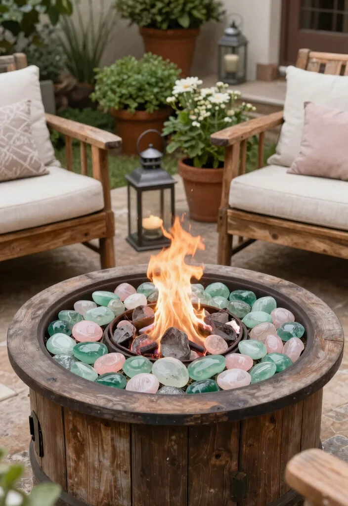 11 Beautiful Fire Pit Glass Stones Ideas Modern Glow 5. Vintage Inspired Glass 0