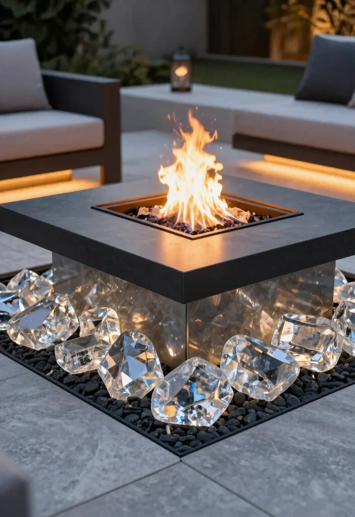 11 Beautiful Fire Pit Glass Stones Ideas Modern Glow 7. Crystal Clear Glass Rocks 0