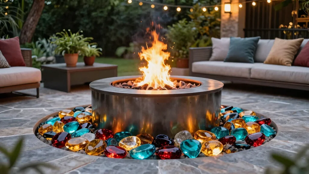 11 Beautiful Fire Pit Glass Stones Ideas [Modern Glow]