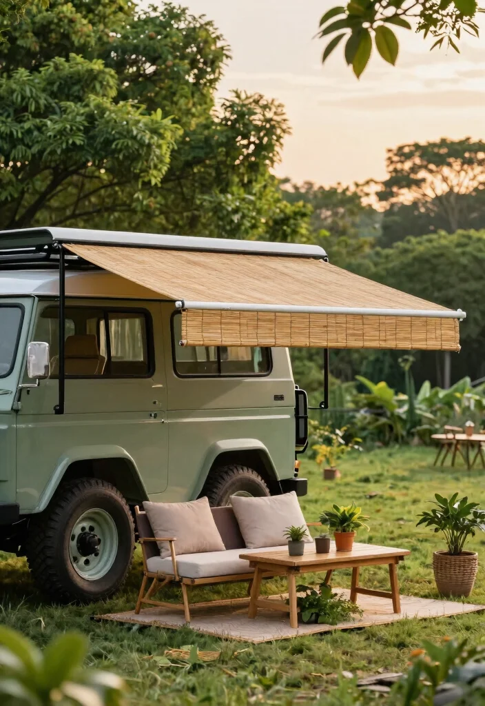 11 Best 4x4 Awning Concepts for Overlanding Adventures 11. The Eco Friendly Bamboo Awning 0