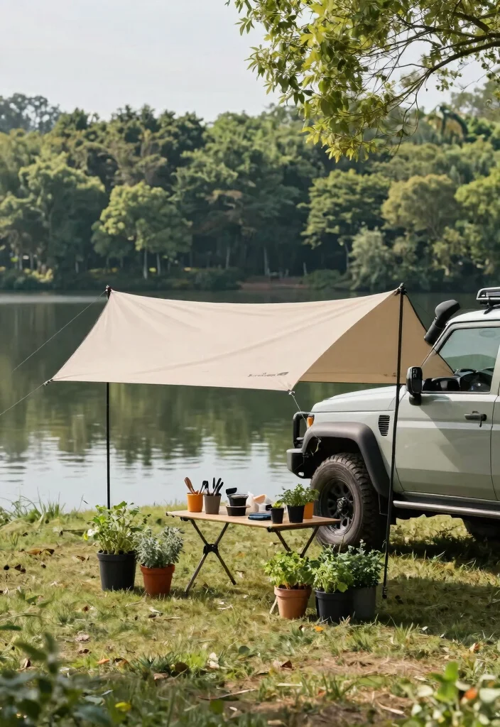 11 Best 4x4 Awning Concepts for Overlanding Adventures 9. The Foldable Shade Canopy 0