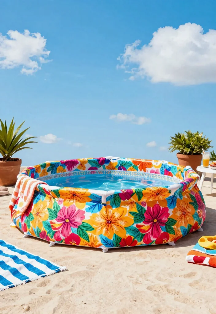 11 Clever Above Ground Pool Wrap Ideas Cheap Makeover 1. Fabric Pool Wraps 0