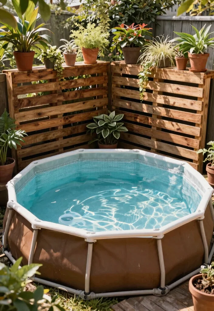 11 Clever Above Ground Pool Wrap Ideas Cheap Makeover 2. Wooden Pallet Privacy Screens 0