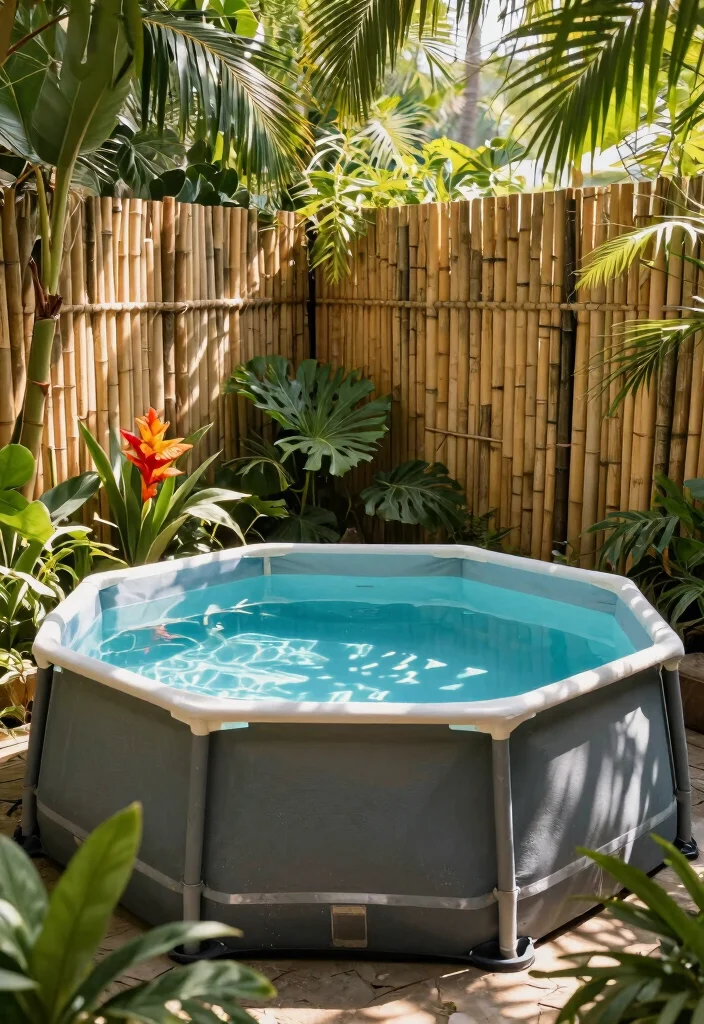 11 Clever Above Ground Pool Wrap Ideas Cheap Makeover 6. Bamboo Fencing 0