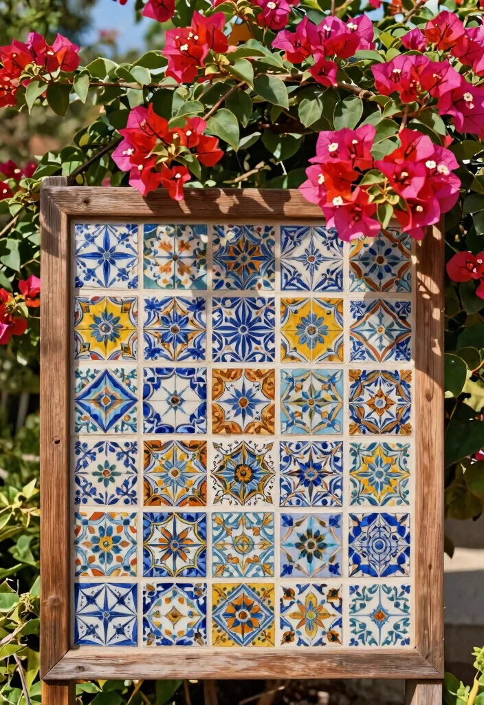 11 Clever Window Box Trellis Ideas for Climbing Flowers 10. Mosaic Tile Trellis 0