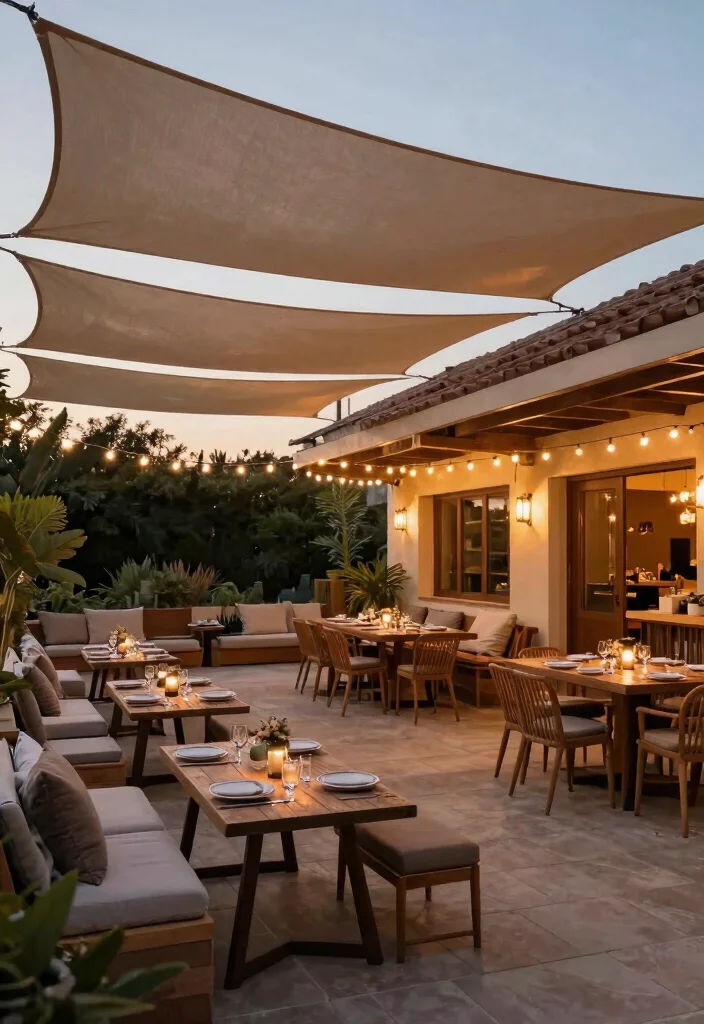 11 Contemporary Porch Awning Ideas Using Shade Sails to Transform Your Outdoor Living Space 3. Multi Functional Sail Awnings 0