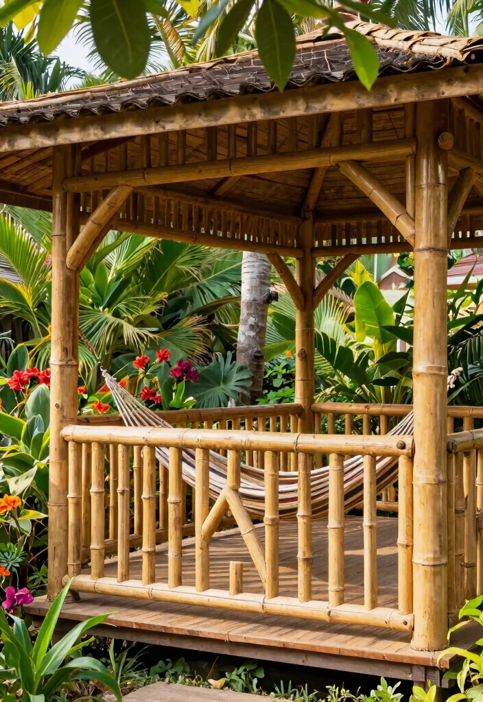 11 Elegant Gazebo Railing Ideas Custom Woodwork 11. Eco Friendly Bamboo Railings 0