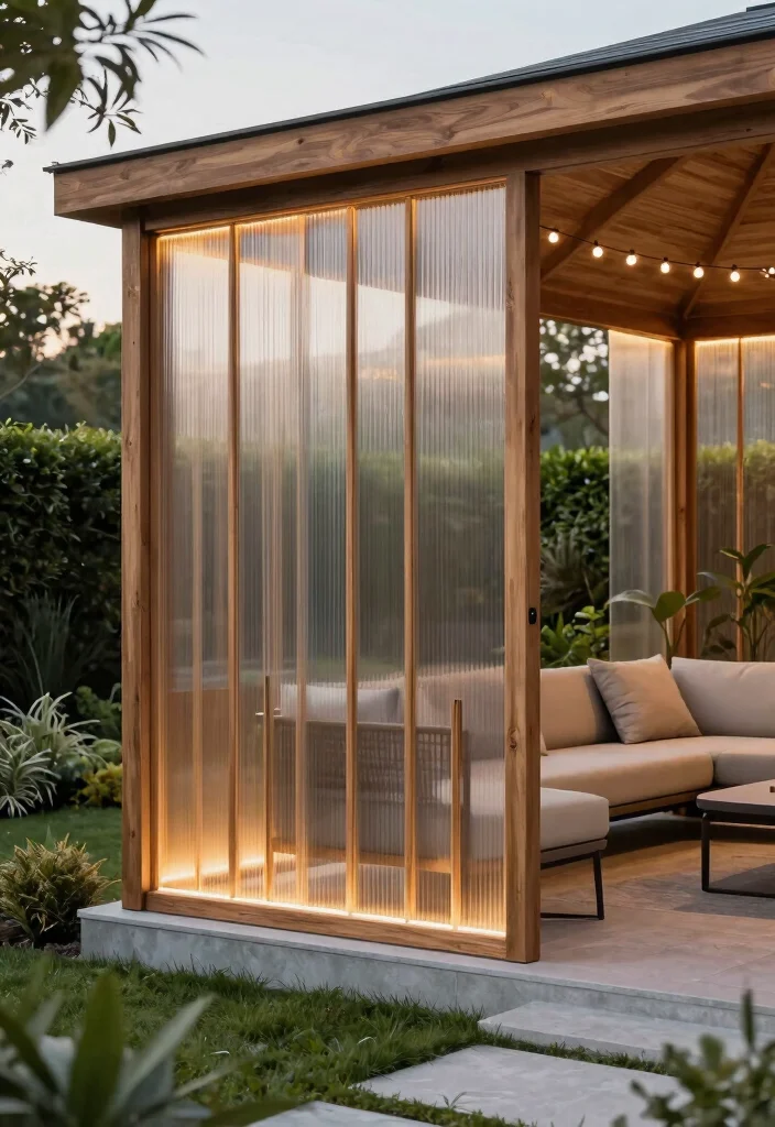 11 Elegant Gazebo Railing Ideas Custom Woodwork 4. Semi Transparent Panel Railing 0