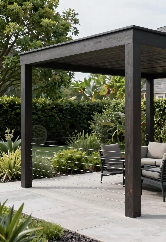 11 Elegant Gazebo Railing Ideas Custom Woodwork 6. Modern Cable Railings 0