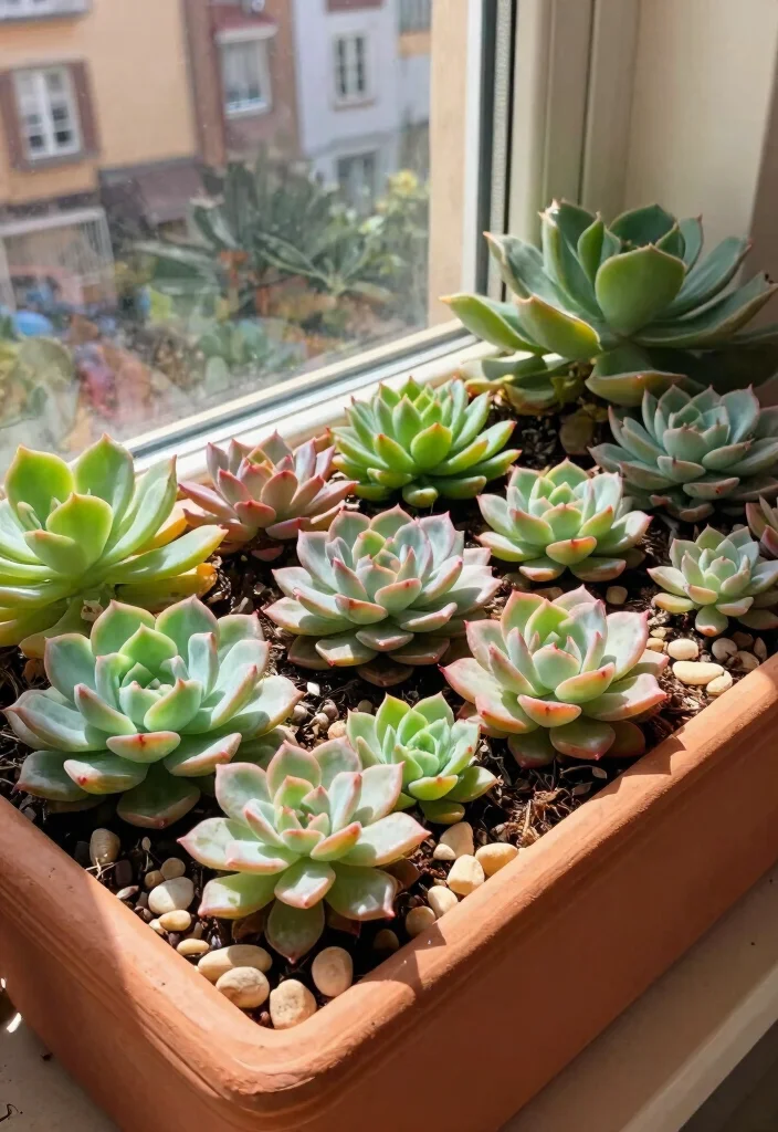 11 Lush East Facing Window Box Ideas Morning Sun Plants 3. Succulent Wonderland 0