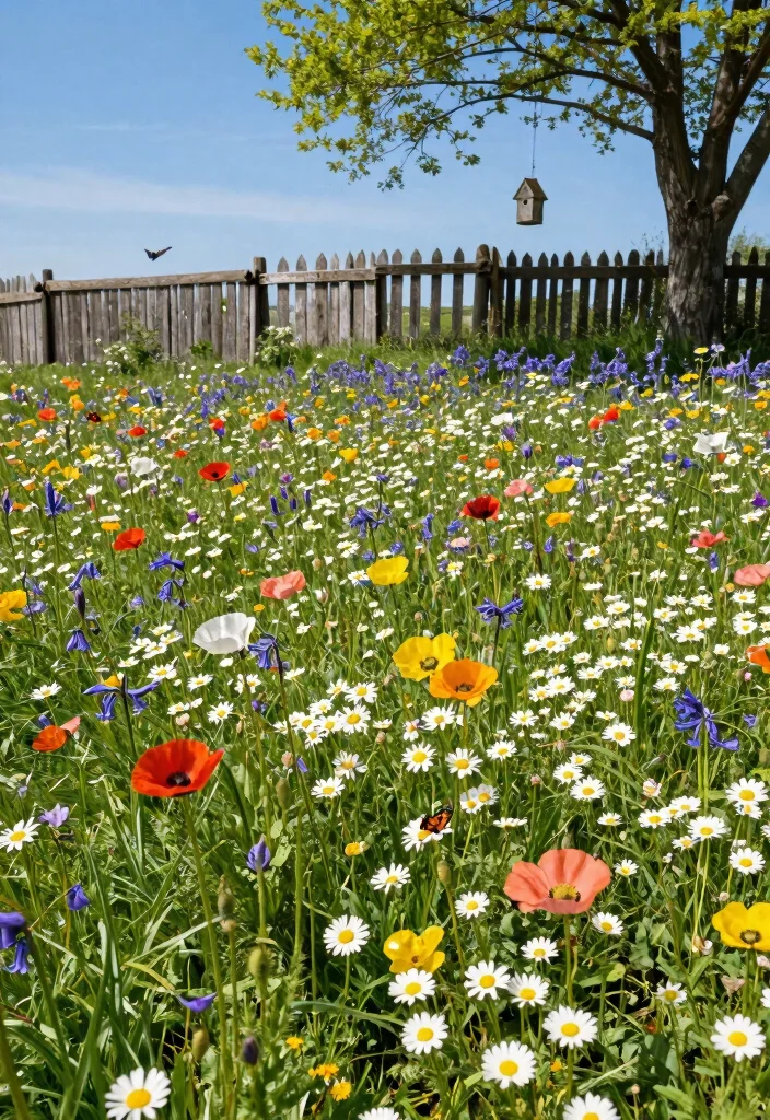 11 Lush Landscaping Ideas After Above Ground Pool Removal 5. Create a Wildflower Meadow 0