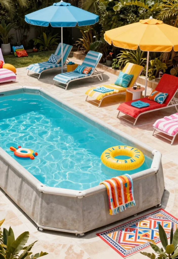11 Modern Above Ground Concrete Pool Ideas Built to Last 7. Stylish Pool Accessories to Enhance Your Space 0