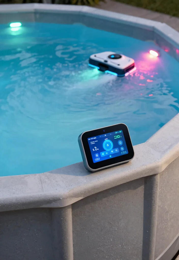 11 Modern Above Ground Concrete Pool Ideas Built to Last 9. Smart Technology for Enhanced Pool Management 0