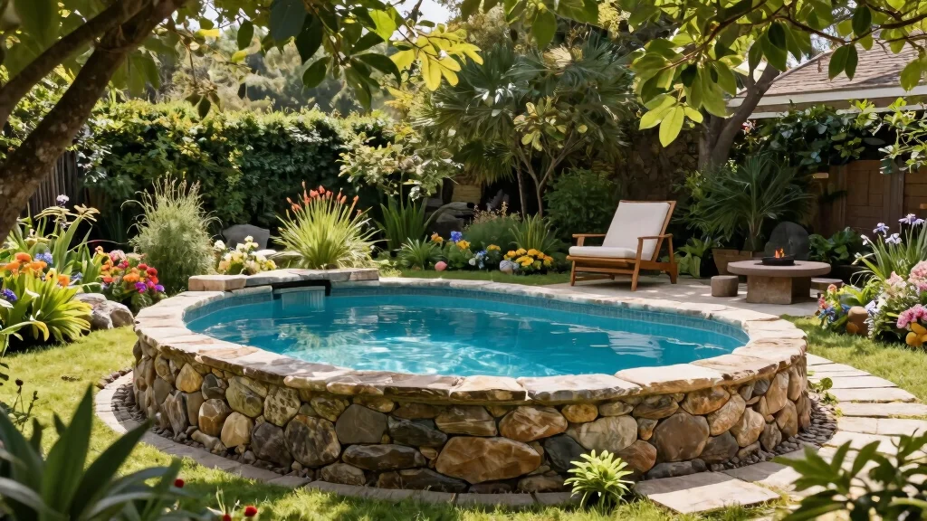 11 Natural Pool Edging Concepts Above Ground with Stone