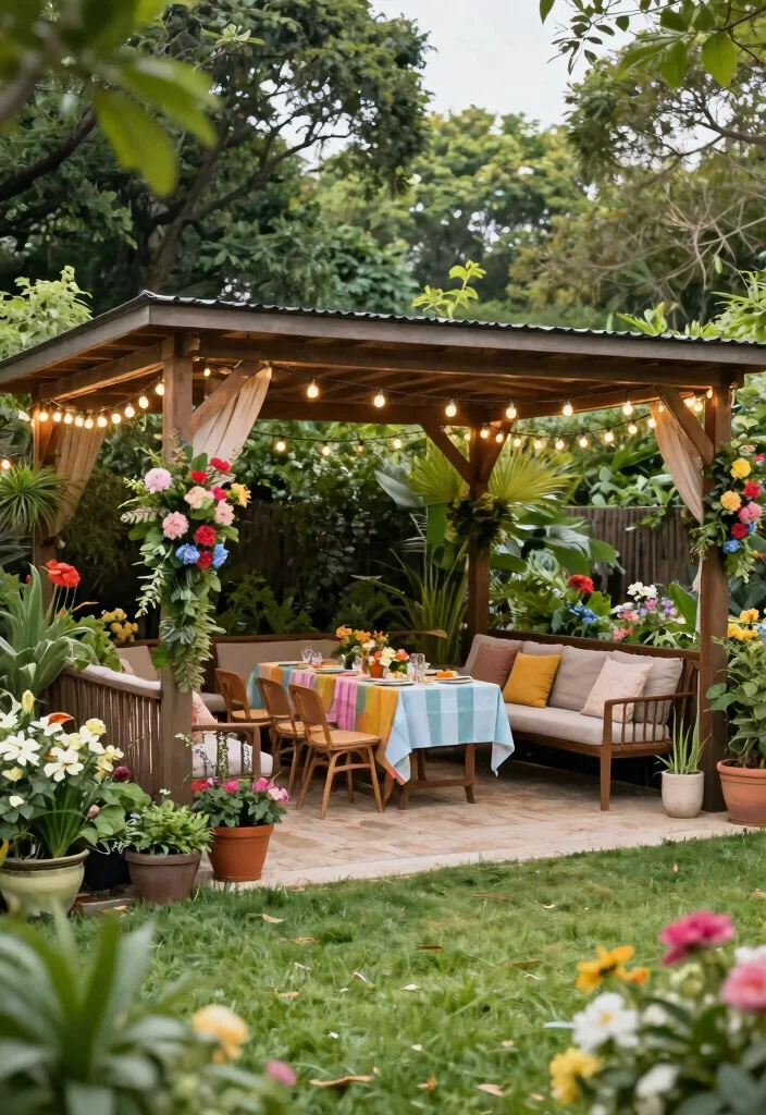 11 Practical Gazebo Carport Ideas to Protect Your Vehicle 11. Multi Use Gazebo Carport for Garden Events 0