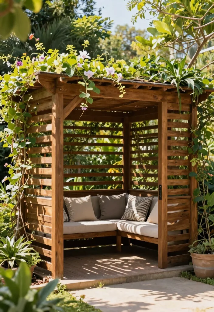 11 Practical Gazebo Carport Ideas to Protect Your Vehicle 4. Pergola Style Gazebo Carport 0