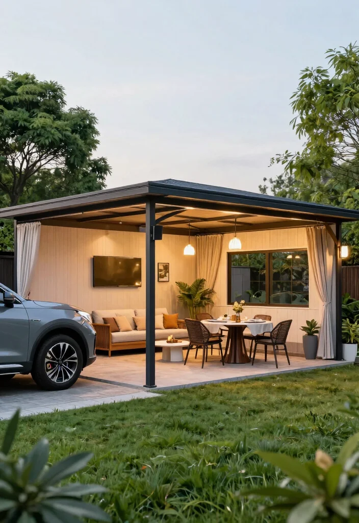 11 Practical Gazebo Carport Ideas to Protect Your Vehicle 5. Convertible Gazebo Carport 0