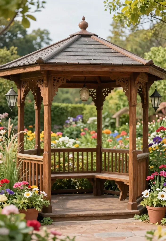 11 Practical Gazebo Carport Ideas to Protect Your Vehicle 6. Vintage Garden Gazebo Carport 0