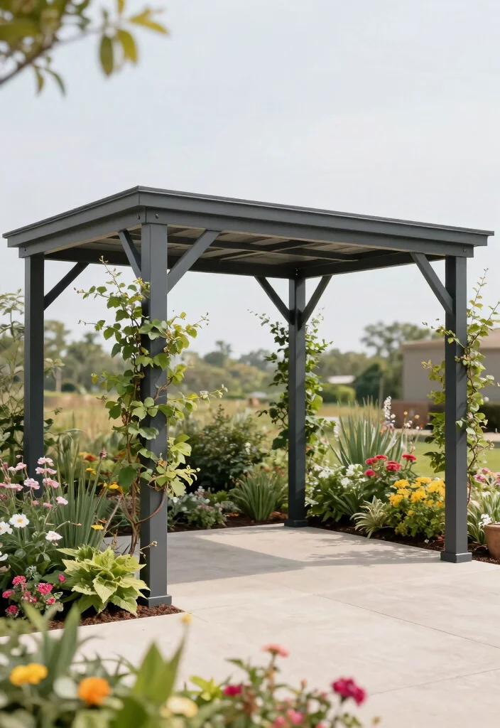 11 Practical Gazebo Carport Ideas to Protect Your Vehicle 7. Steel Gazebo Carport 0