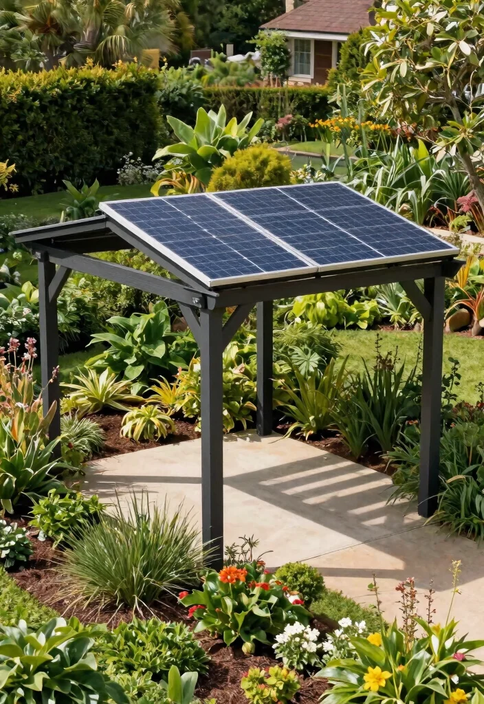 11 Practical Gazebo Carport Ideas to Protect Your Vehicle 9. Pergola with Solar Panels 0