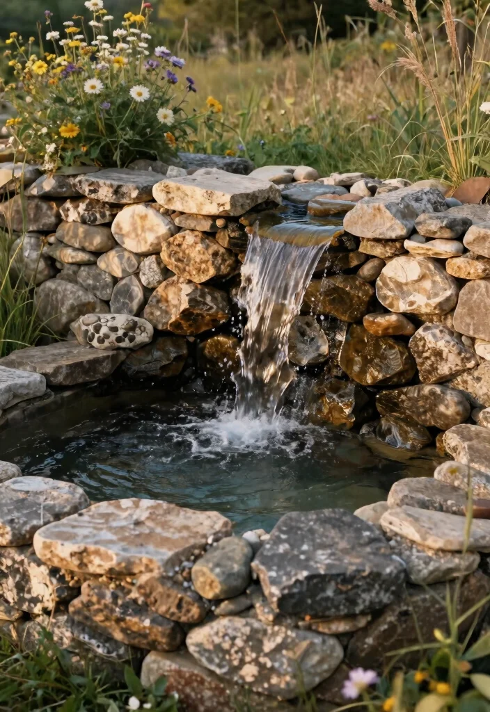 11 Relaxing Above Ground Pool Waterfall Ideas for Your Backyard Oasis 4. Rustic Stone Wall Waterfall 0