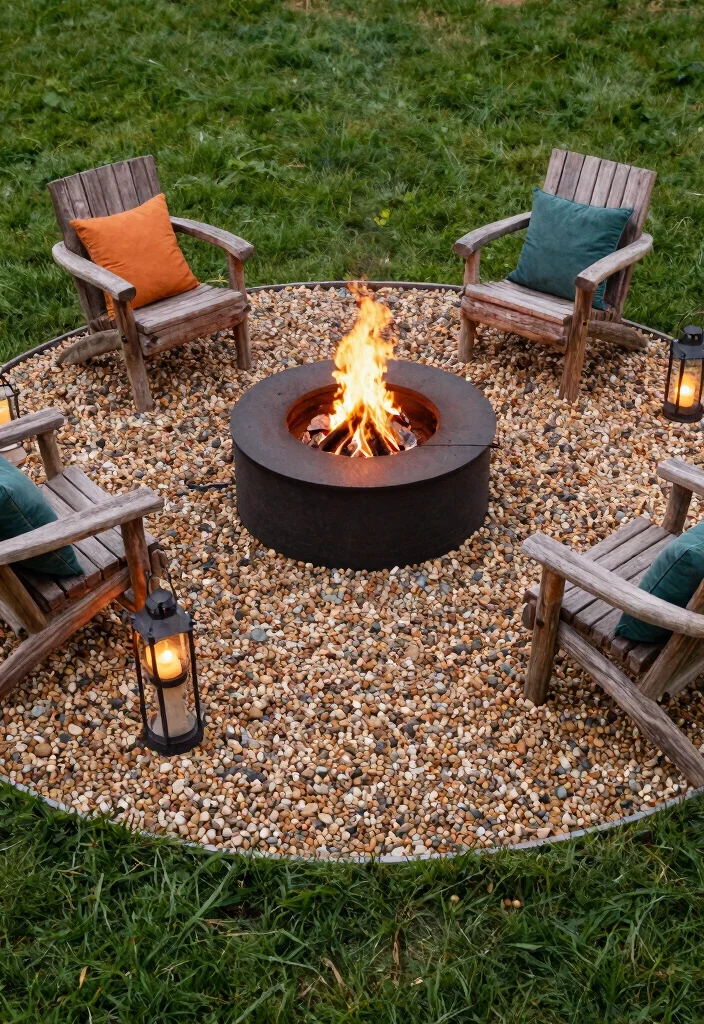 11 Safe Fire Pit Border Ideas Stone and Gravel 2. Pea Gravel for a Cozy Casual Vibe 0
