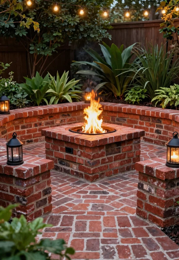11 Safe Fire Pit Border Ideas Stone and Gravel 5. Brick Borders for a Classic Appeal 0
