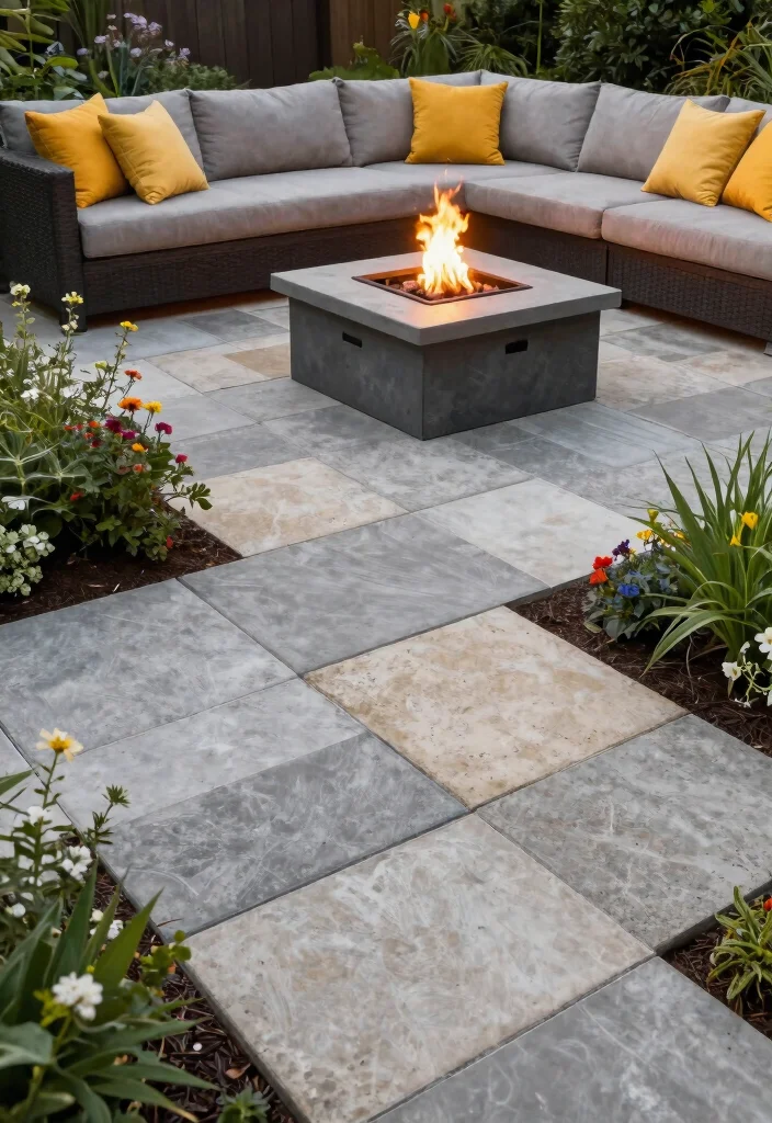 11 Safe Fire Pit Border Ideas Stone and Gravel 8. Concrete Pavers for Durability 0