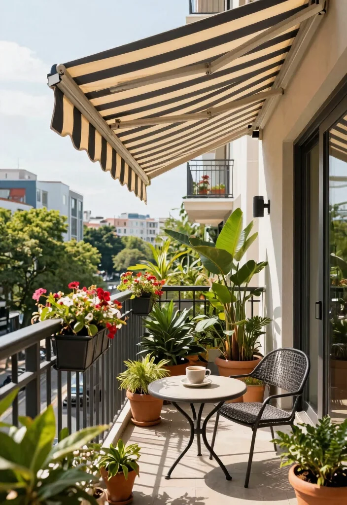 11 Smart Awning Ideas for Balcony Shade Solutions Apartments 1. Retractable Awnings Versatile and Stylish 0
