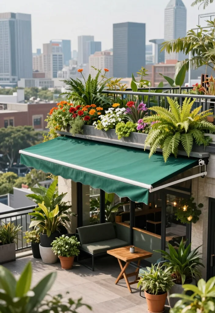 11 Smart Awning Ideas for Balcony Shade Solutions Apartments 10. Green Roof Awnings Nature Meets Architecture 0