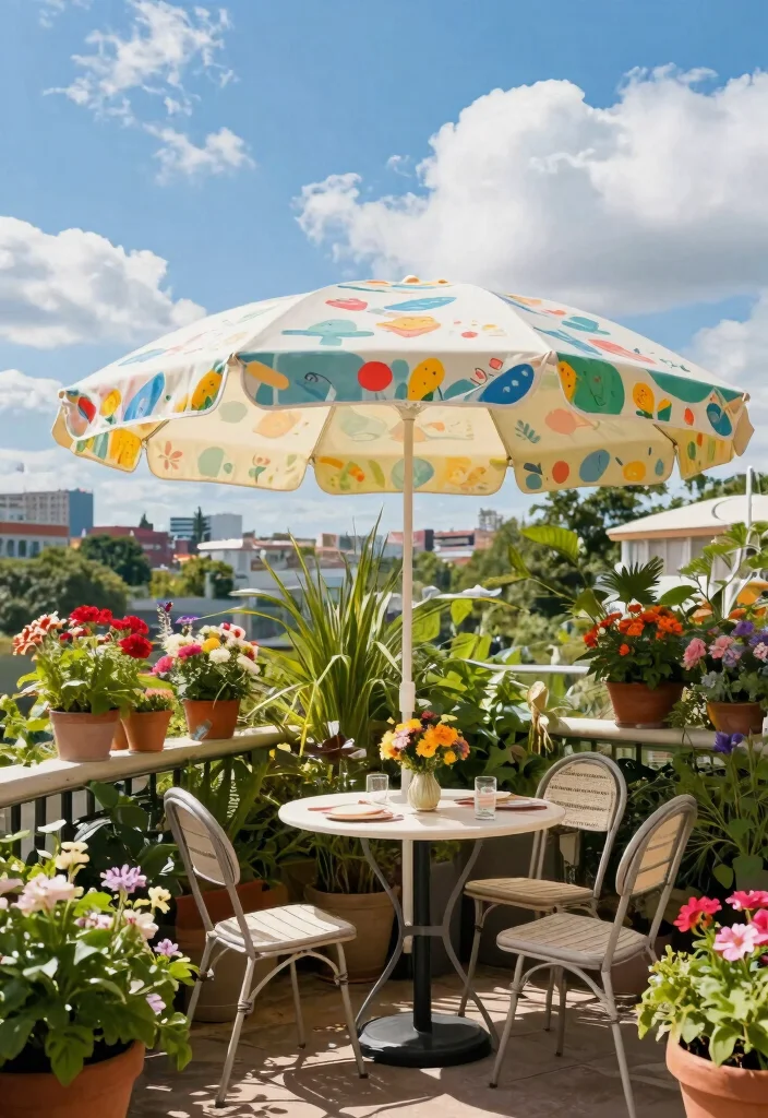 11 Smart Awning Ideas for Balcony Shade Solutions Apartments 5. Market Umbrellas Quick and Easy Shade 0