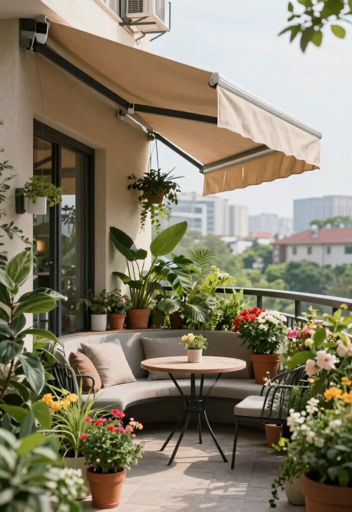 11 Smart Awning Ideas for Balcony Shade Solutions Apartments 9. Screen Awnings For Privacy and Shade 0