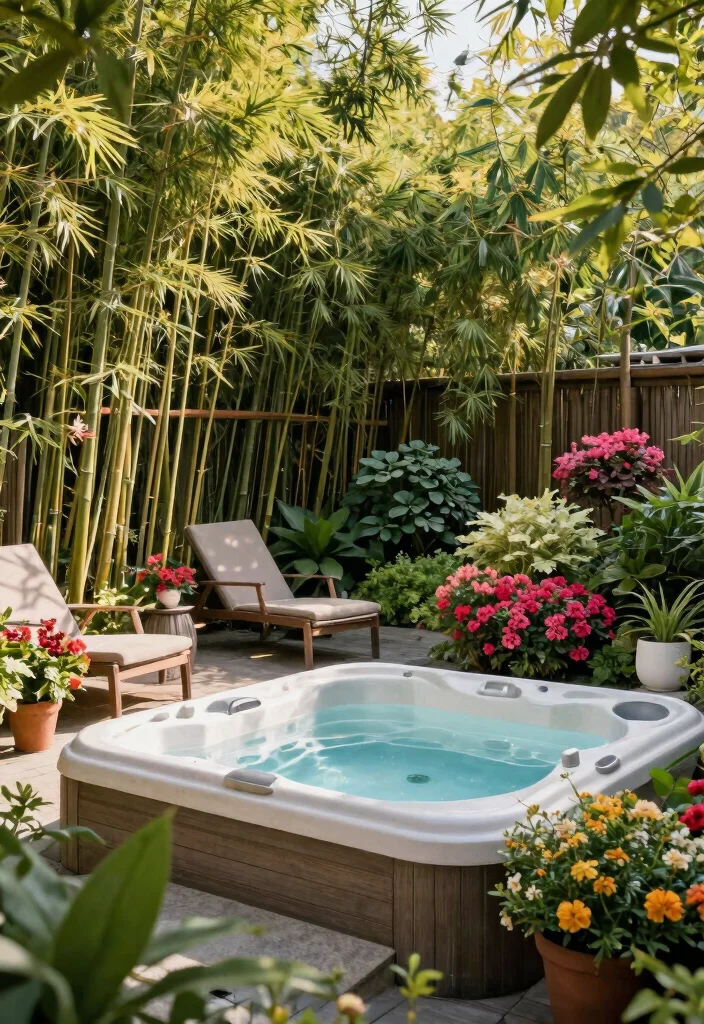 11 Smart Hot Tub Privacy Tips: DIY Cheap Solutions 1 11 Smart Hot Tub Privacy Tips DIY Cheap Solutions 1. Lush Greenery Natures Privacy Curtain 0