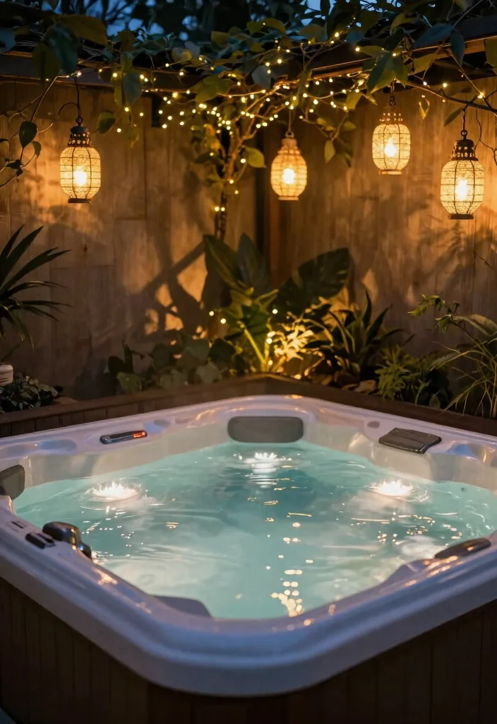 11 Smart Hot Tub Privacy Tips: DIY Cheap Solutions 11 11 Smart Hot Tub Privacy Tips DIY Cheap Solutions 11. Lighting as Privacy Ambient Glow 0