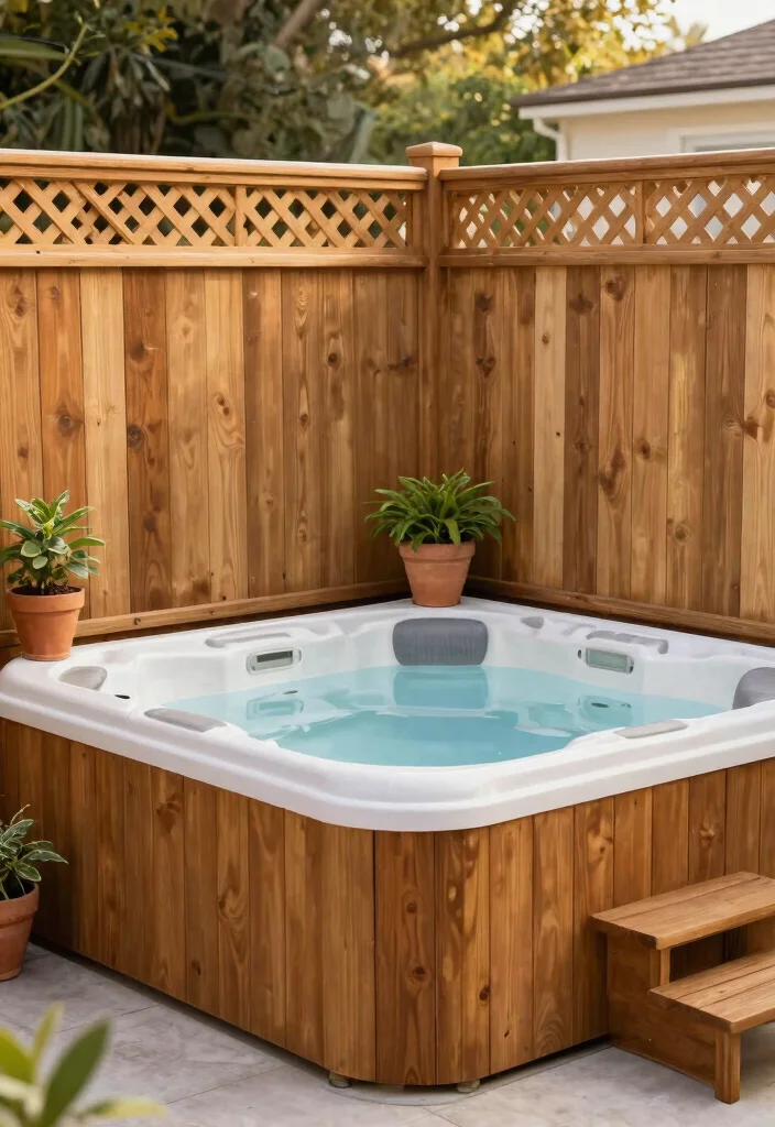 11 Smart Hot Tub Privacy Tips: DIY Cheap Solutions 3 11 Smart Hot Tub Privacy Tips DIY Cheap Solutions 3. Affordable Privacy Fencing Simple and Effective 0