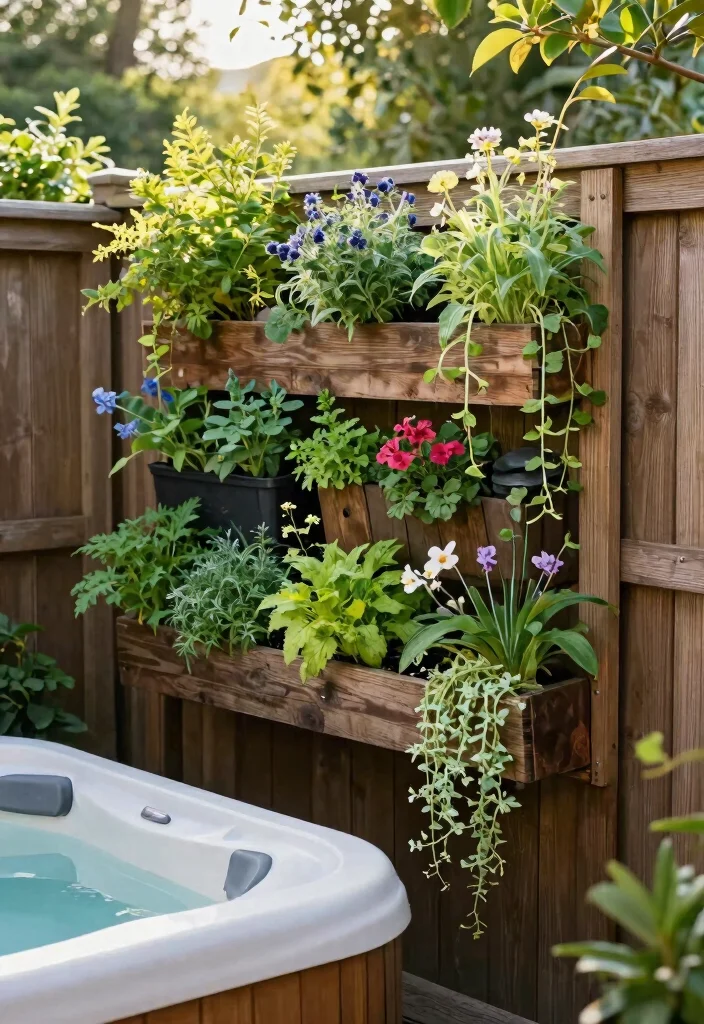 11 Smart Hot Tub Privacy Tips: DIY Cheap Solutions 4 11 Smart Hot Tub Privacy Tips DIY Cheap Solutions 4. Vertical Gardens Privacy with a Green Touch 0
